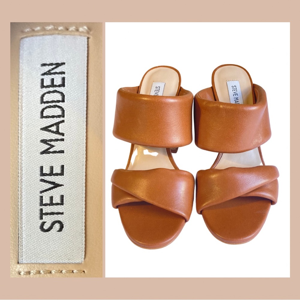 STEVE MADDEN EUC Chunky Block Heeled Sandal Slides Shoes